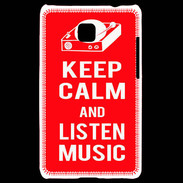 Coque LG Optimus L3 II Keep Calm Listen music Rouge