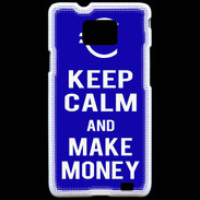 Coque Samsung Galaxy S2 Keep Calm Make money Bleu
