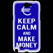 Coque Samsung Galaxy Note 2 Keep Calm Make money Bleu