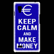 Coque LG Optimus L9 Keep Calm Make money Bleu