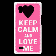 Coque LG Optimus L9 Keep Calm Love me Rose