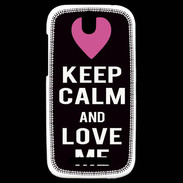 Coque HTC One SV Keep Calm Love Noir