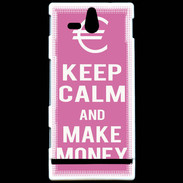 Coque Sony Xperia U Keep Calm Make money Rose