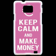 Coque Samsung Galaxy S2 Keep Calm Make money Rose