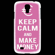 Coque Samsung Galaxy S4 Keep Calm Make money Rose