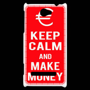 Coque HTC Windows Phone 8S Keep Calm Make money Rouge