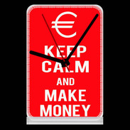 Pendule de bureau Keep Calm Make money Rouge