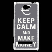 Coque HTC Windows Phone 8S Keep Calm Make money Gris