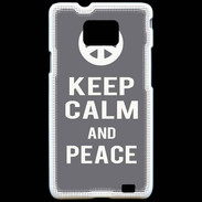 Coque Samsung Galaxy S2 Keep Calm Peace Gris