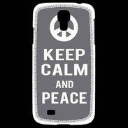 Coque Samsung Galaxy S4 Keep Calm Peace Gris