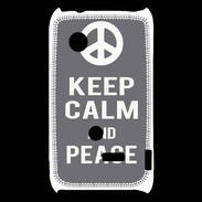 Coque Sony Xperia Typo Keep Calm Peace Gris