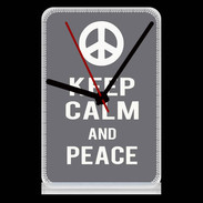 Pendule de bureau Keep Calm Peace Gris