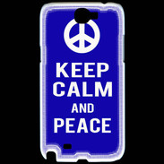Coque Samsung Galaxy Note 2 Keep Calm Peace Bleu