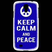 Coque Samsung Galaxy S4 Keep Calm Peace Bleu