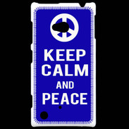 Coque Nokia Lumia 720 Keep Calm Peace Bleu