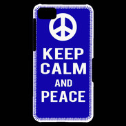 Coque Blackberry Z10 Keep Calm Peace Bleu
