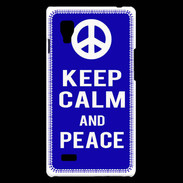 Coque LG Optimus L9 Keep Calm Peace Bleu