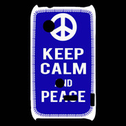 Coque Sony Xperia Typo Keep Calm Peace Bleu