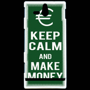 Coque Sony Xperia U Keep Calm Make money Vert