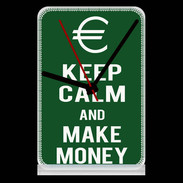 Pendule de bureau Keep Calm Make money Vert