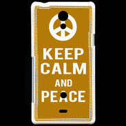 Coque Sony Xperia T Keep Calm Peace Orange