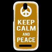 Coque HTC One SV Keep Calm Peace Orange