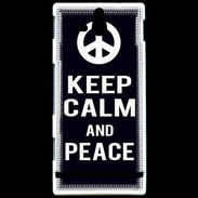 Coque Sony Xperia U Keep Calm Peace Noir