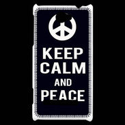 Coque HTC Windows Phone 8S Keep Calm Peace Noir