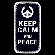 Coque HTC One SV Keep Calm Peace Noir