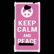 Coque HTC Windows Phone 8S Keep Calm Peace Rose