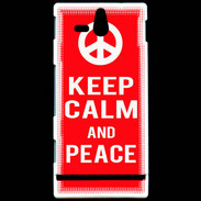 Coque Sony Xperia U Keep Calm Peace Rouge