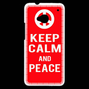 Coque HTC One Keep Calm Peace Rouge