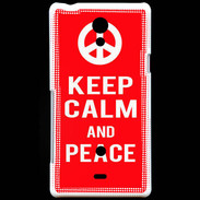 Coque Sony Xperia T Keep Calm Peace Rouge
