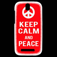 Coque HTC One SV Keep Calm Peace Rouge