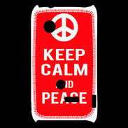 Coque Sony Xperia Typo Keep Calm Peace Rouge