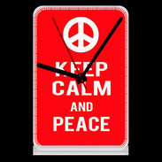 Pendule de bureau Keep Calm Peace Rouge