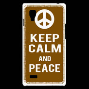 Coque LG Optimus L9 Keep Calm Peace Marron