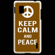 Coque LG Optimus G Keep Calm Peace Marron