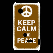 Coque Sony Xperia Typo Keep Calm Peace Marron