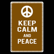 Etui carte bancaire Keep Calm Peace Marron