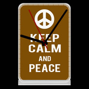 Pendule de bureau Keep Calm Peace Marron