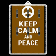 Porte clés Keep Calm Peace Marron
