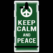 Coque Sony Xperia U Keep Calm Peace Vert