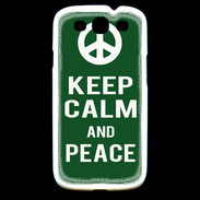 Coque Samsung Galaxy S3 Keep Calm Peace Vert