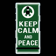 Coque Sony Xperia P Keep Calm Peace Vert