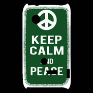 Coque Sony Xperia Typo Keep Calm Peace Vert