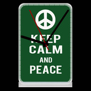 Pendule de bureau Keep Calm Peace Vert