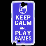 Coque Samsung Galaxy Note 2 Keep Calm Play games Bleu