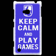Coque Nokia Lumia 720 Keep Calm Play games Bleu