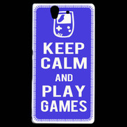 Coque Sony Xperia Z Keep Calm Play games Bleu